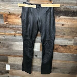 Moda International Leather Pants Women’s 4 Tall Black Straight Leg Y2K 90s Goth